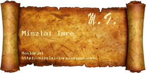 Miszlai Imre névjegykártya