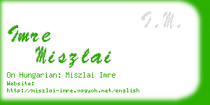 imre miszlai business card